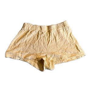 Buttercup Yellow Muslin Crinkle Cotton Shorts